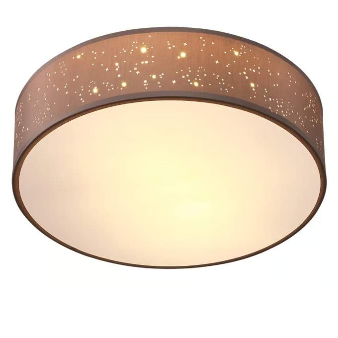 Loftlampe i stof 30 cm taupe – E27-fatning, blændfri