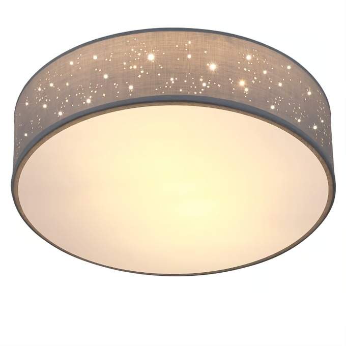 Taklampa Tyg 30 cm Grå – E27 Sockel, Bländfri | Hem & Hobby | Pryloteket