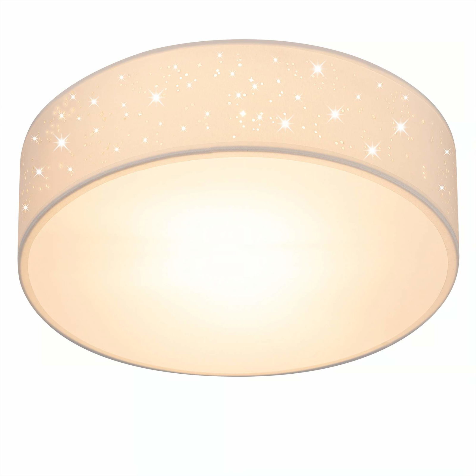 Taklampa Tyg 30 cm Vit, E27 Sockel | Hem & Hobby | Pryloteket