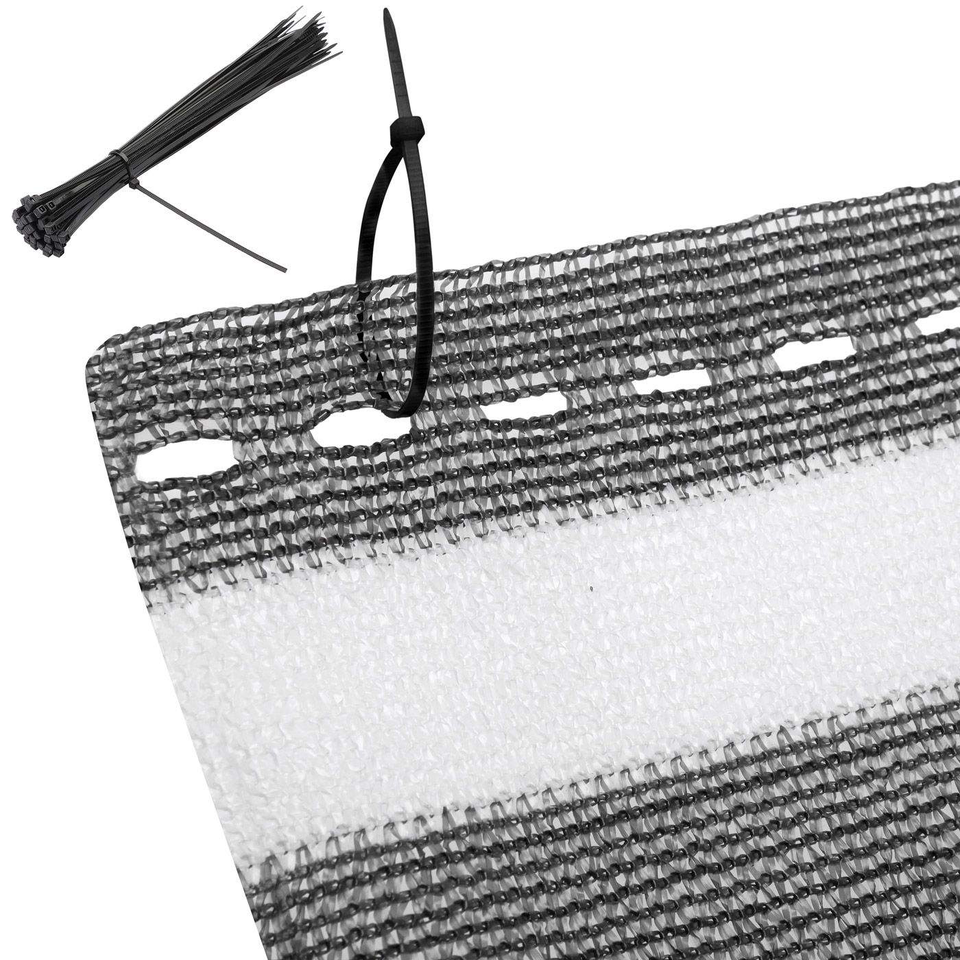 Balkonskærm, grå/hvid, 12x10m, UV-resistent