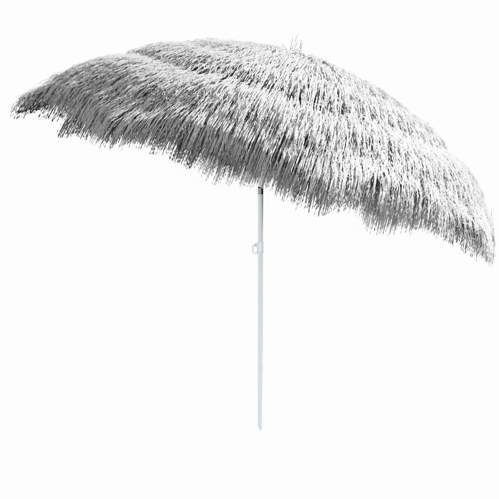 Hawaii-parasol, lysegrå, UV 30+, justerbar højde