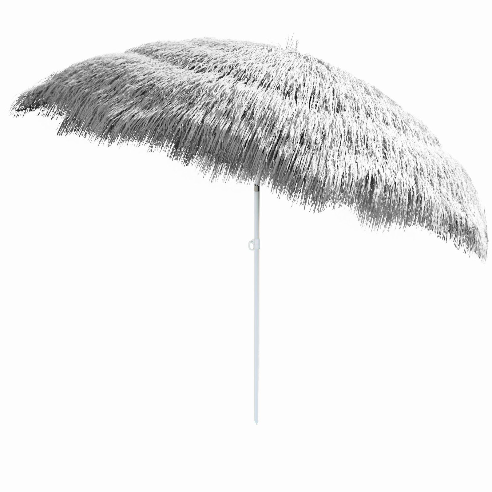 Hawaii-parasol, lysegrå, UV 30+, justerbar højde