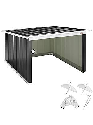 Robotgräsklippargarage – Antracitfärgad metall, monopitchtak | Hem & Hobby | Pryloteket