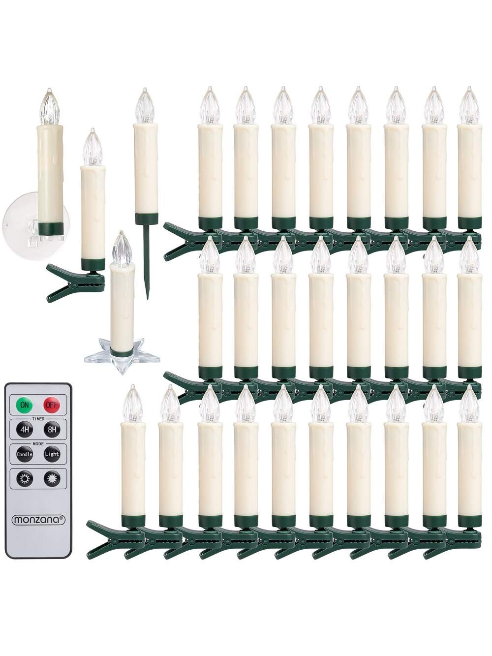LED juletræslys, 30 stk., fjernbetjening