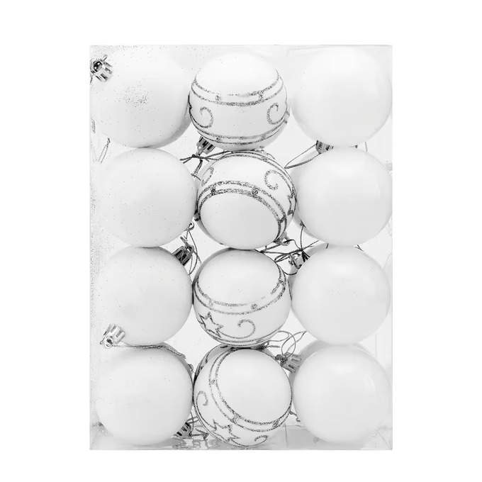 Vita julgranskulor, 24 st, okrossbar plast | Hem & Hobby | Pryloteket