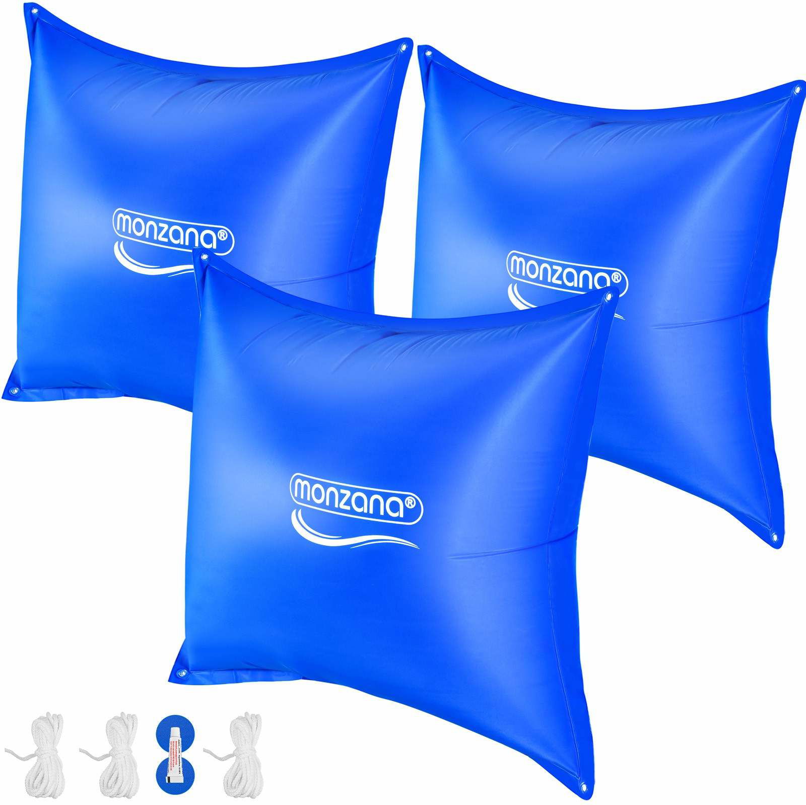 Poolhyndesæt, 3 stk., blå, 120x120 cm, vinterklar