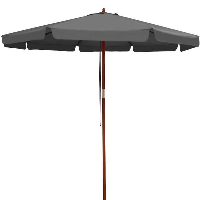 Parasol 330cm Træ, UV 80+ Beskyttelse, Vandafvisende