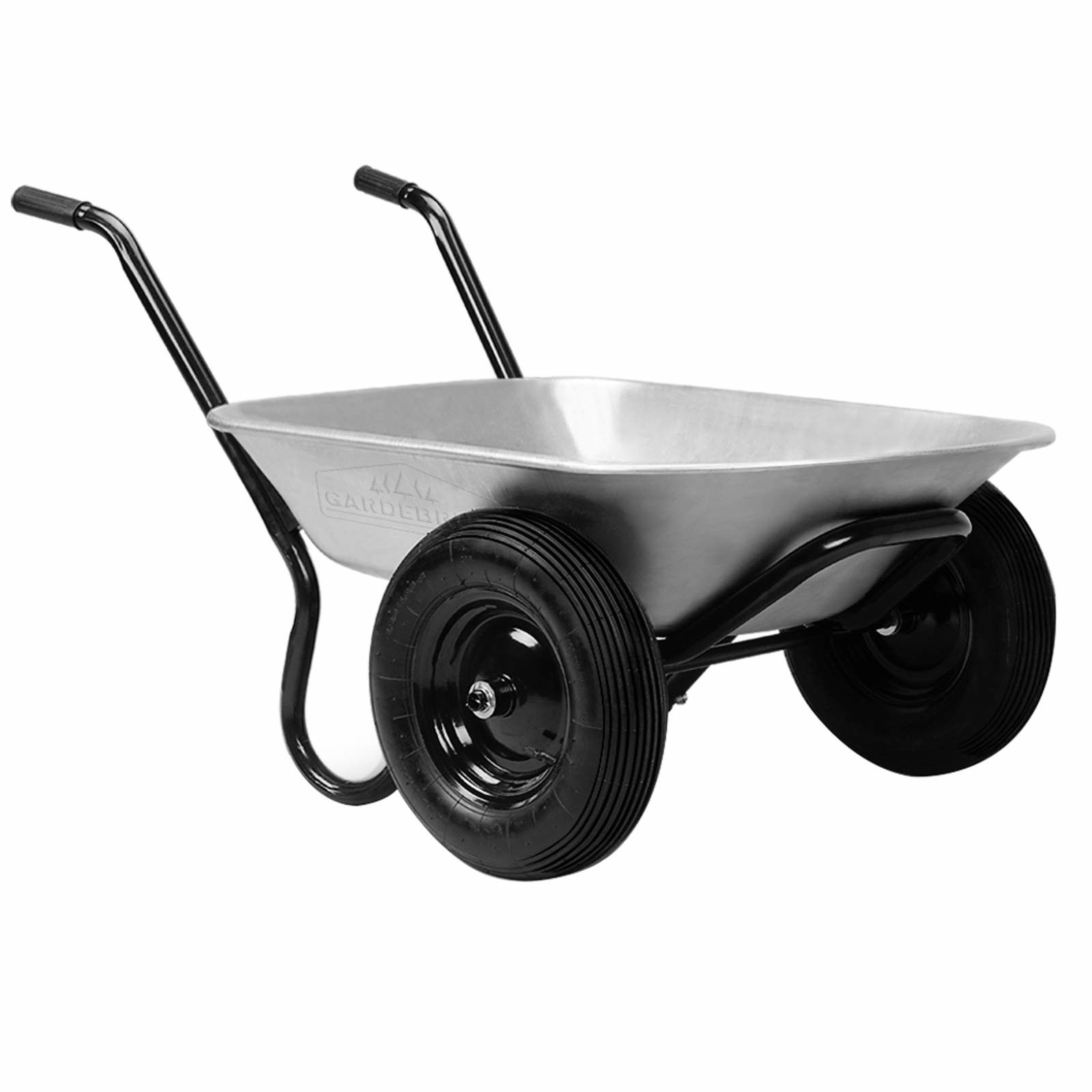 2-hjulet trillebør, galvaniseret stål, 100 l, 150 kg kapacitet