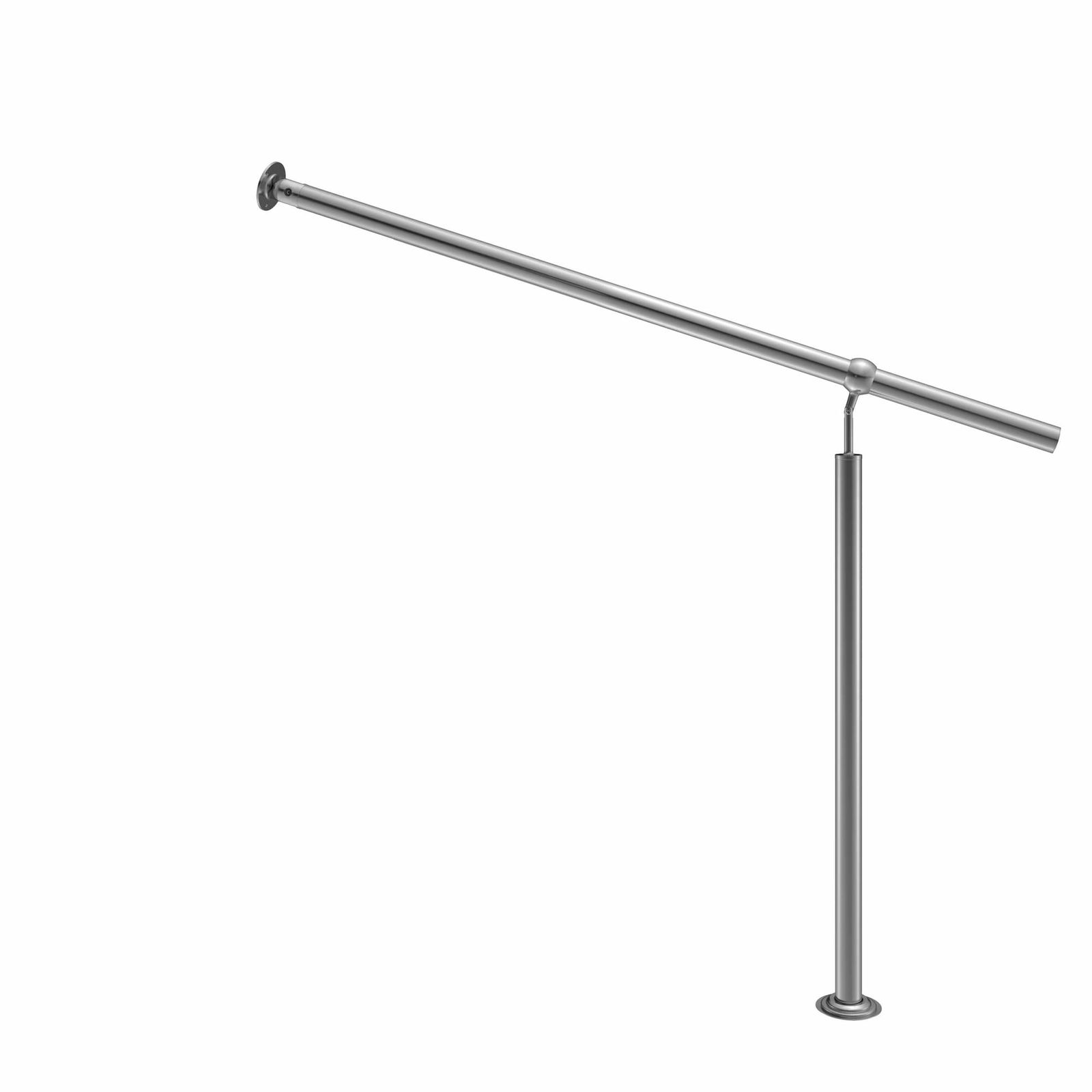 Rustfrit stålhåndliste 80 cm – justerbar, indendørs/udendørs