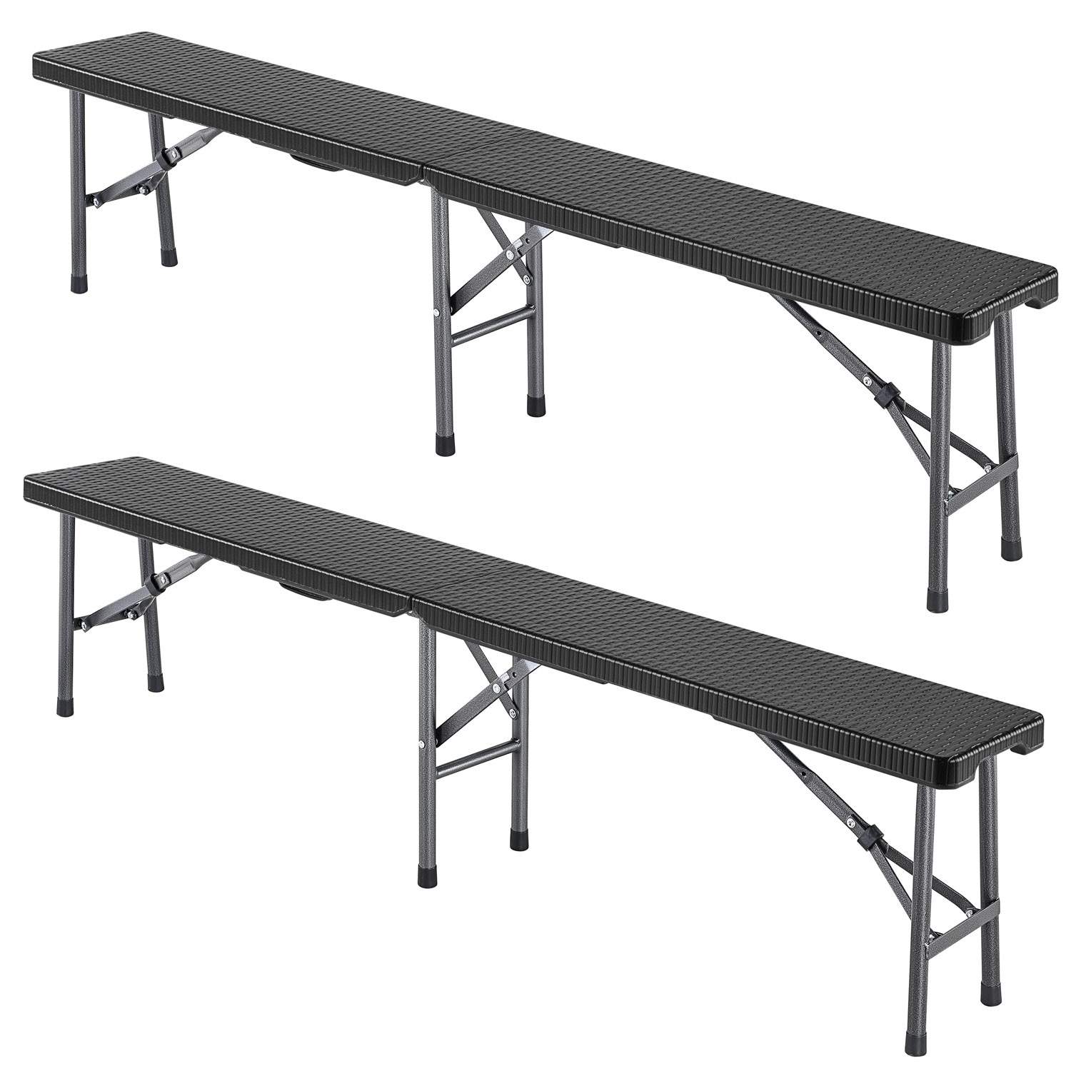 Trädgårdsbänkset i rottingdesign – hopfällbart, bärbart, 180 cm | Hem & Hobby | Pryloteket