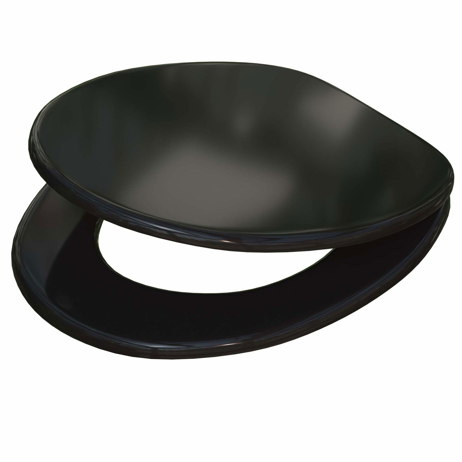 Soft Close Sort Toiletsæde – MDF Træ, Nem Montering