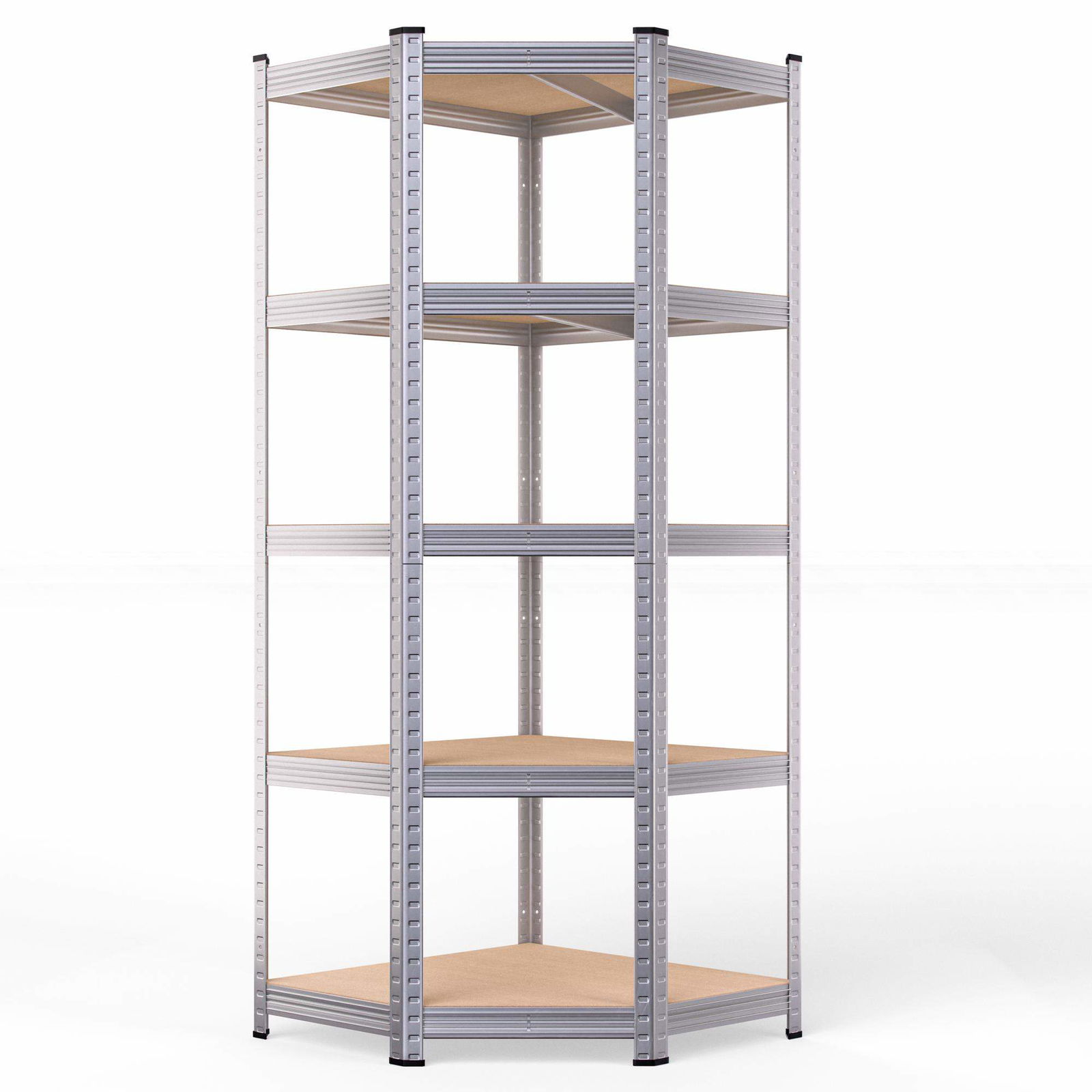 Kraftig hjørnehylde, galvaniseret stål, 875 kg kapacitet