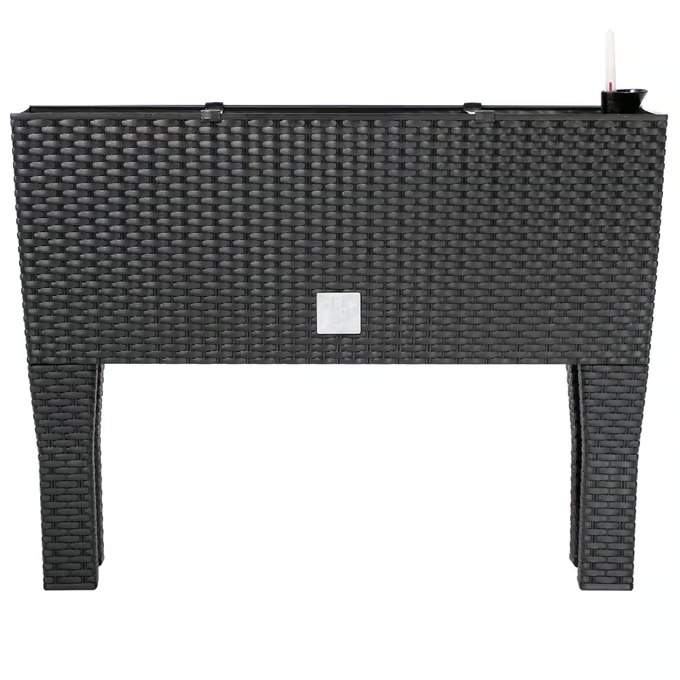 Hævet plantekasse, antracit, 60x25x46cm, rattandesign
