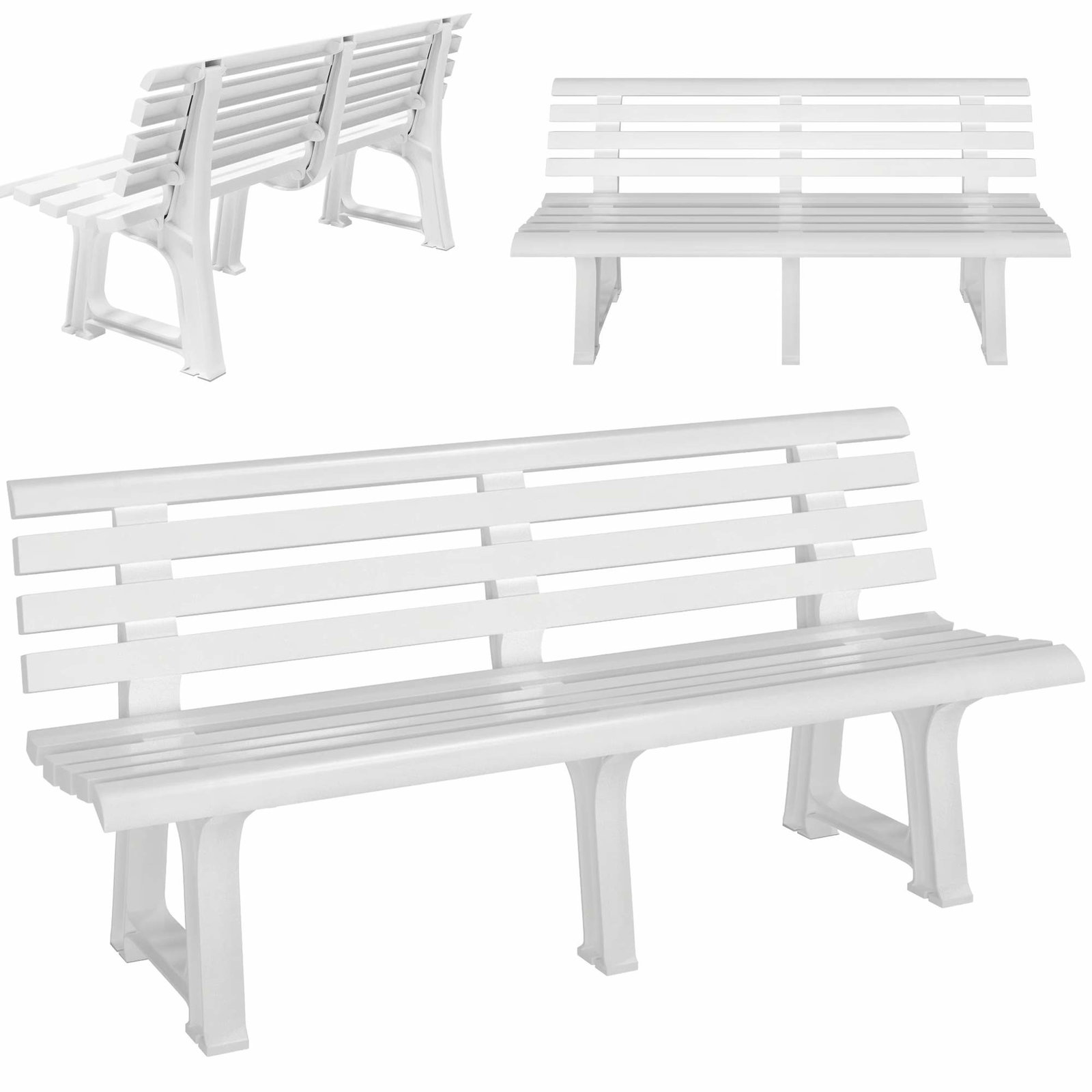 Vit trädgårdsbänk, väderbeständig plast, 120 cm | Hem & Hobby | Pryloteket
