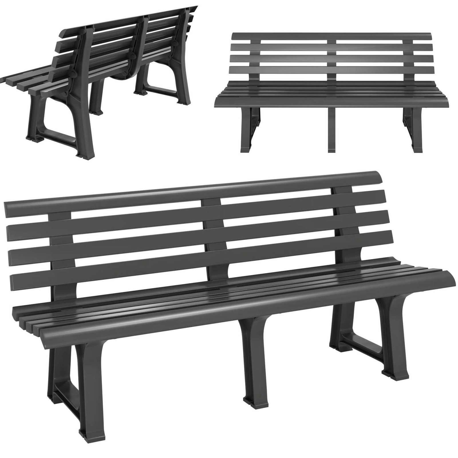 Trädgårdsbänk, väderbeständig plast, antracit, 120 cm | Hem & Hobby | Pryloteket