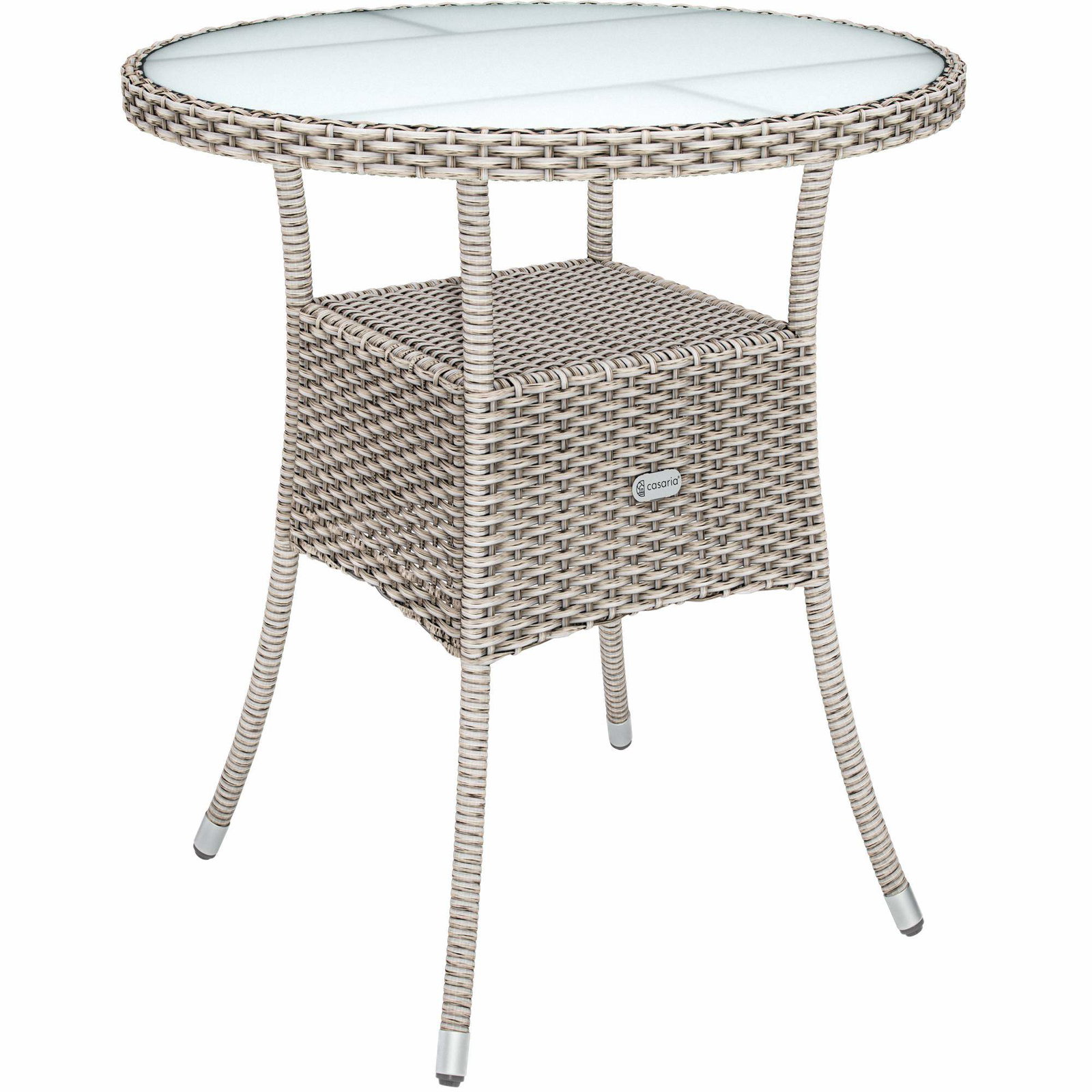 Rotting bistrobord med glasskiva, 60 cm runt utomhusbord | Hem & Hobby | Pryloteket
