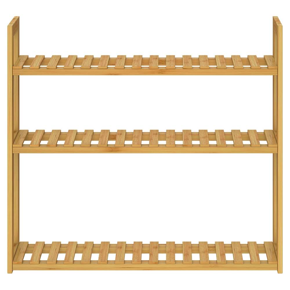 Fritstående bambushylde, justerbar 3-lags, 54x60x15cm