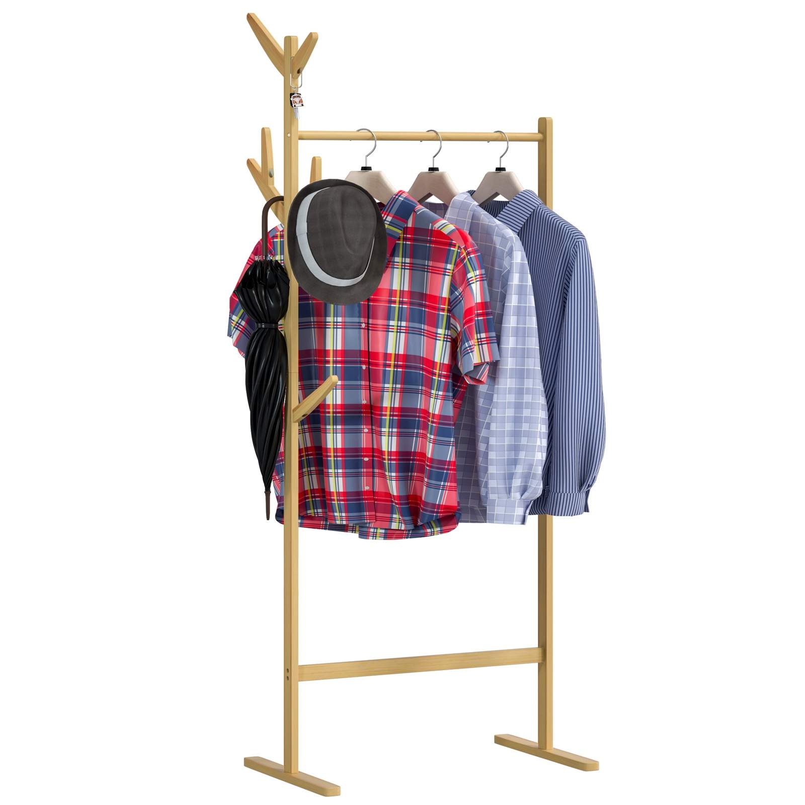 Bambu klädställning – 2-i-1 klädställ och galge, 163x66x40cm | Hem & Hobby | Pryloteket