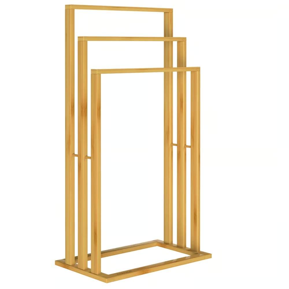 Håndklædetørrer i bambus med 3 stænger