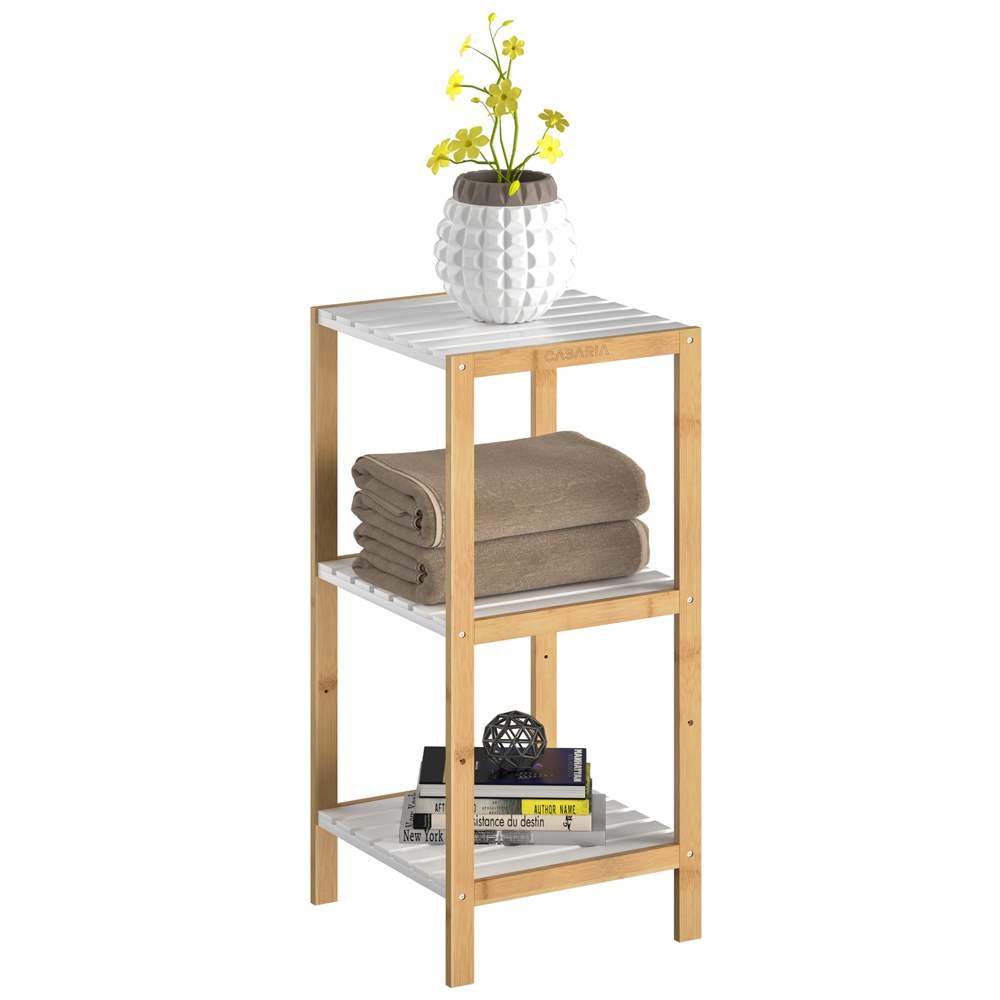 Bambuhylla 80x33x34cm – 3 nivåer, fristående förvaring | Hem & Hobby | Pryloteket