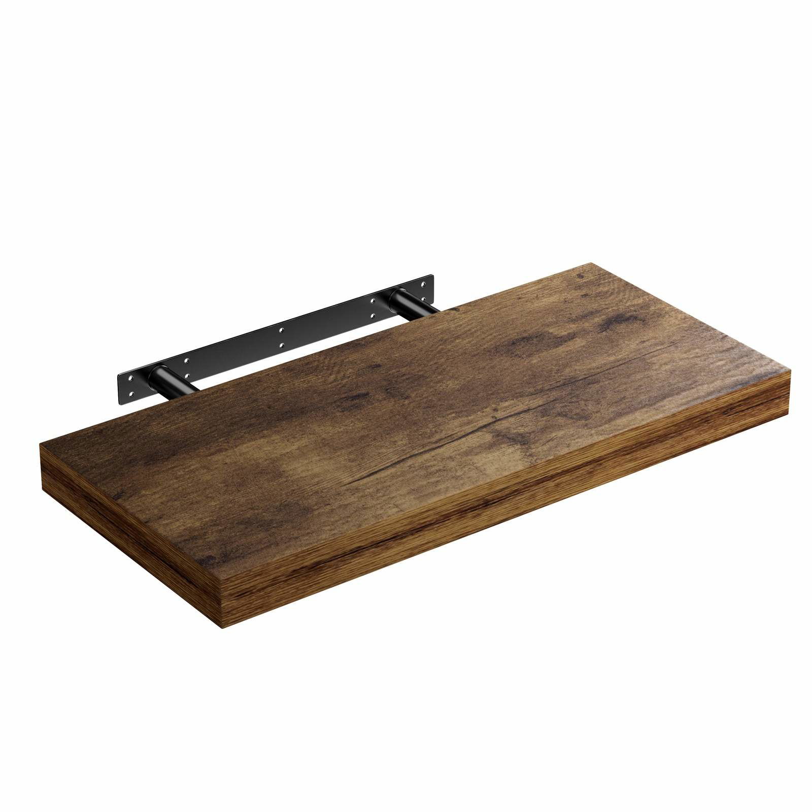 Svævende hylde mørk eg 50 cm – Moderne væghylde, 15 kg kapacitet