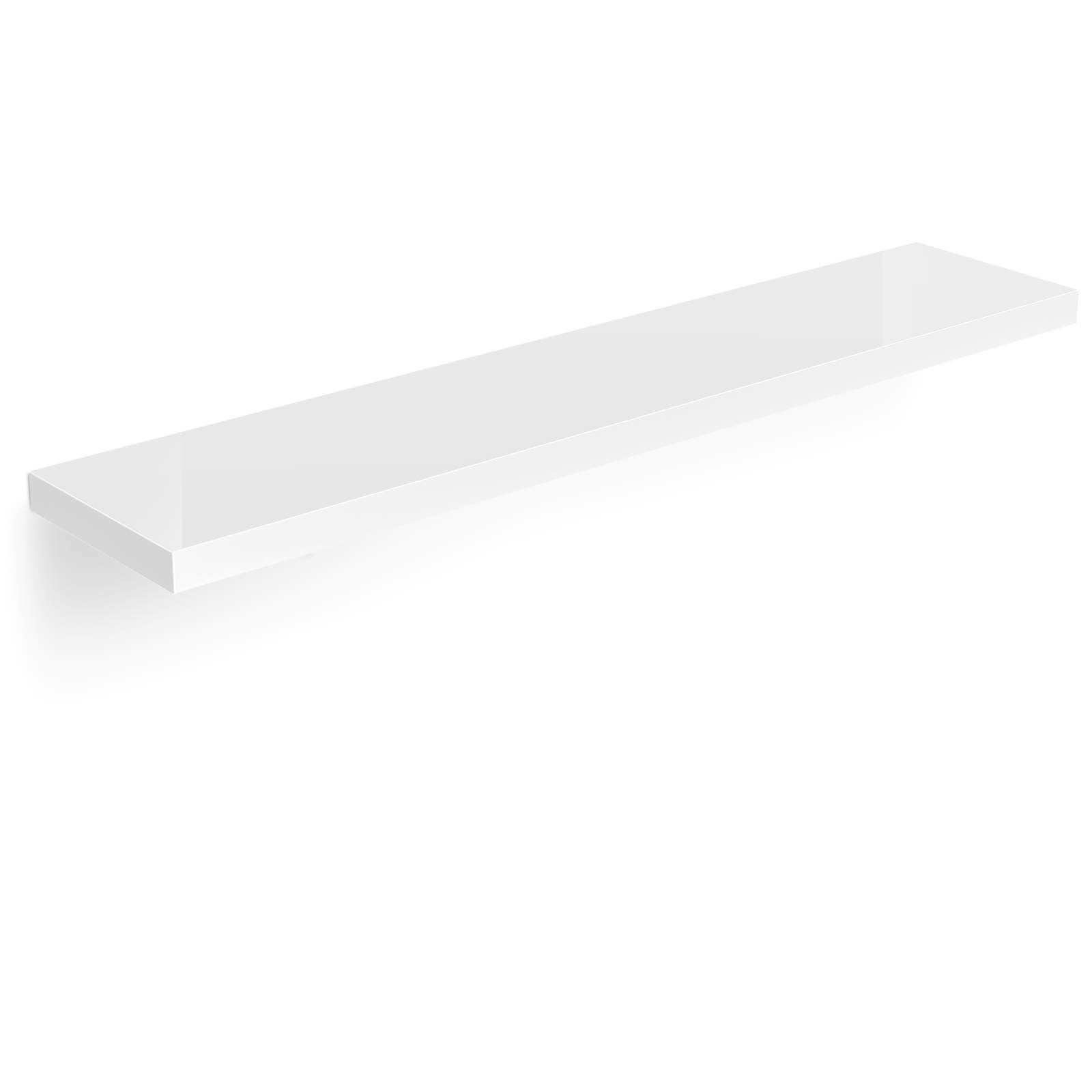 Flytande hyllplan, högblank vit, 110 cm, 15 kg kapacitet | Hem & Hobby | Pryloteket