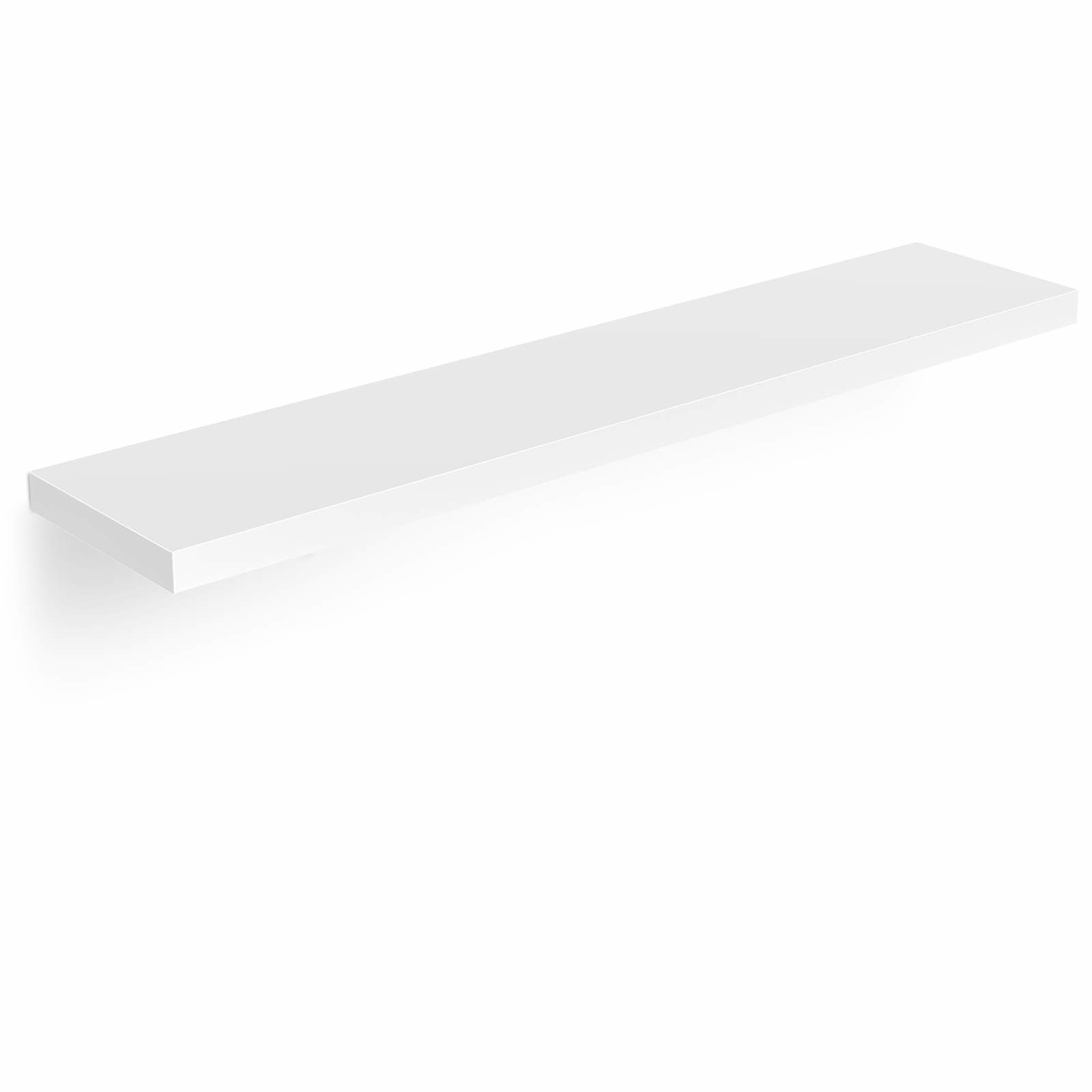 Svævende vægreol, hvid MDF, 90 cm, 15 kg kapacitet