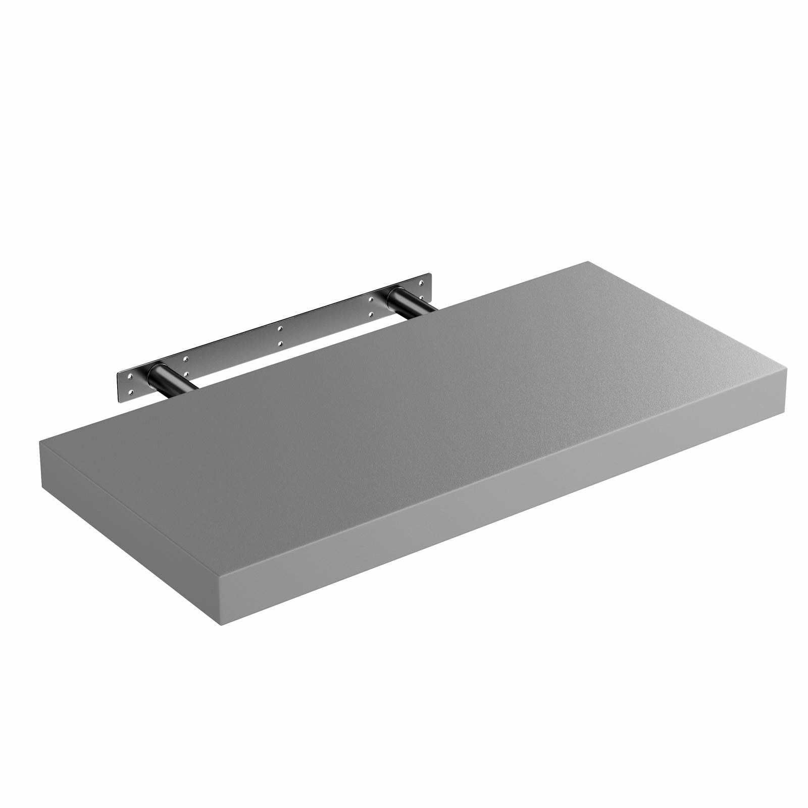 Svævende vægreol, grå MDF, 50 cm, 15 kg kapacitet