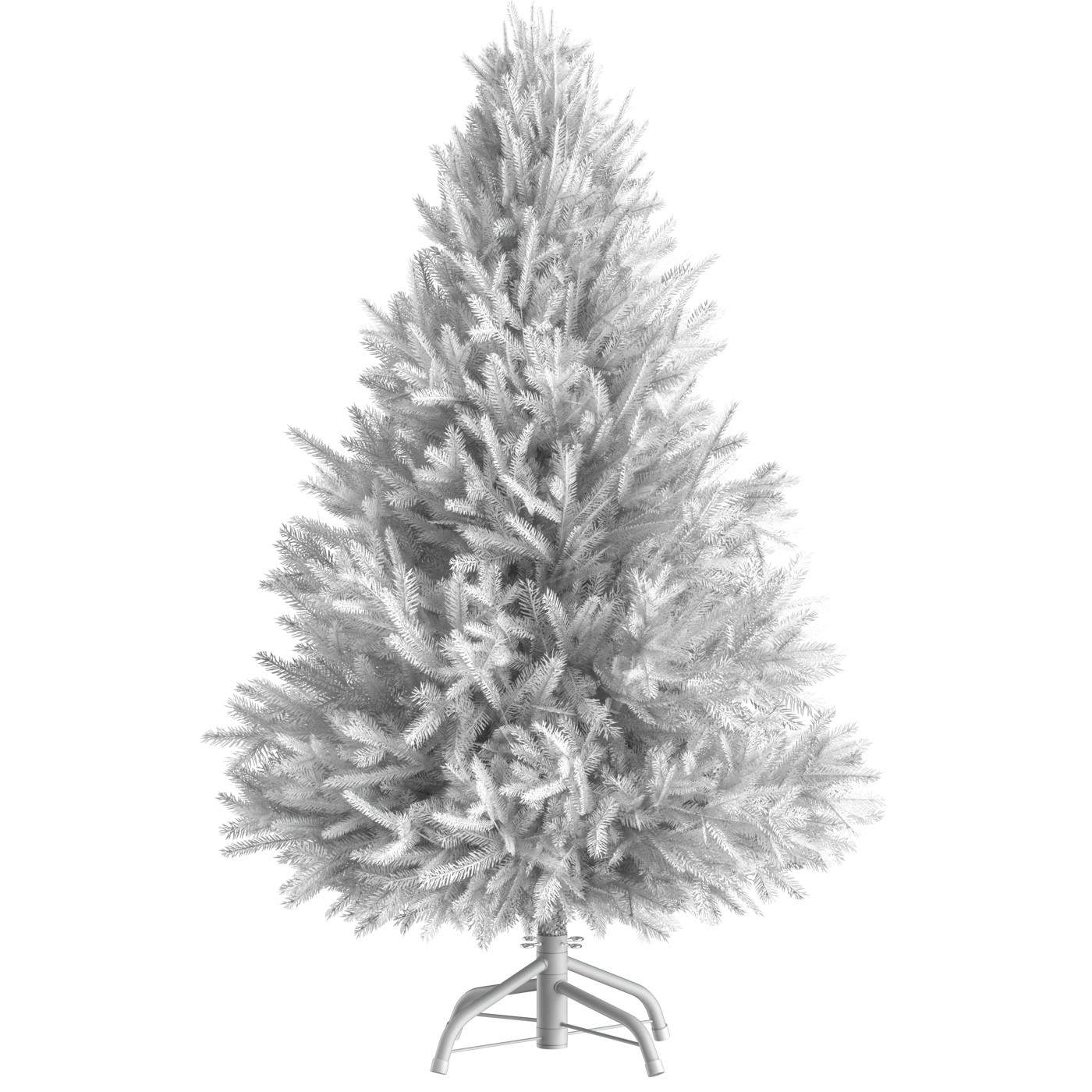 Hvidt kunstigt juletræ, 1,8 m, 533 spidser, flammehæmmende