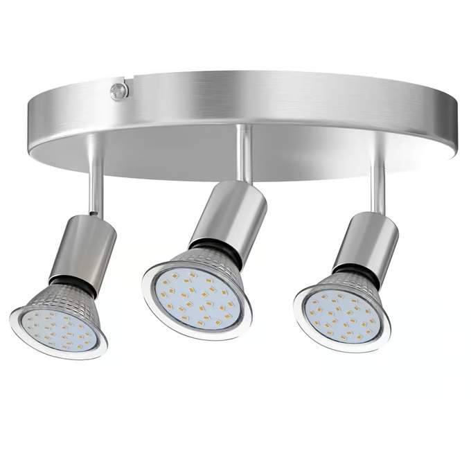 Loftlampe med 3 justerbare LED-spots, 300 lumen hver