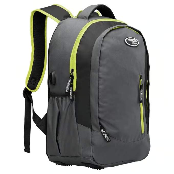 Ryggsäck med USB-port, 34L, Vattentät, Grå/Grön | Hem & Hobby | Pryloteket