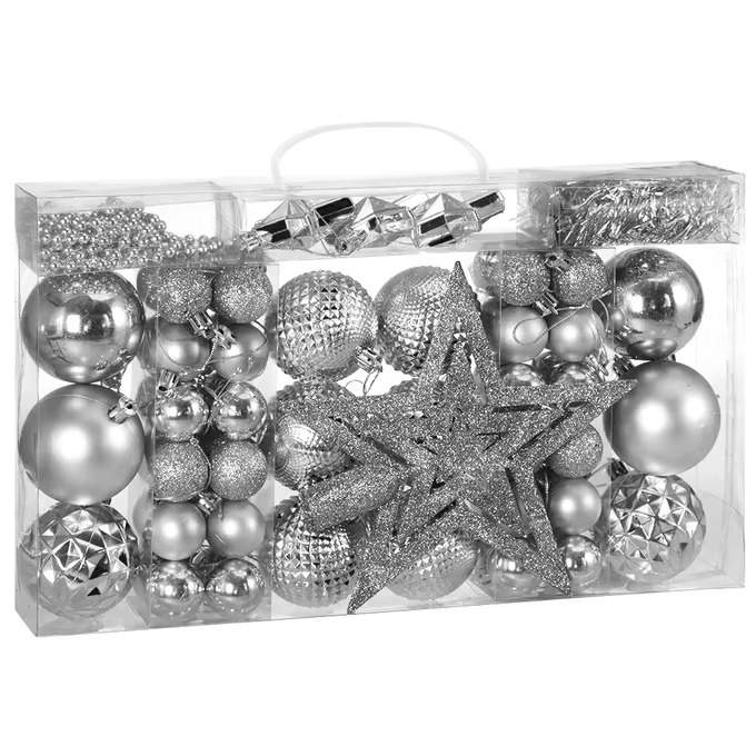Silver julgranskulor set, 66 delar – inomhus-/utomhusbruk | Hem & Hobby | Pryloteket