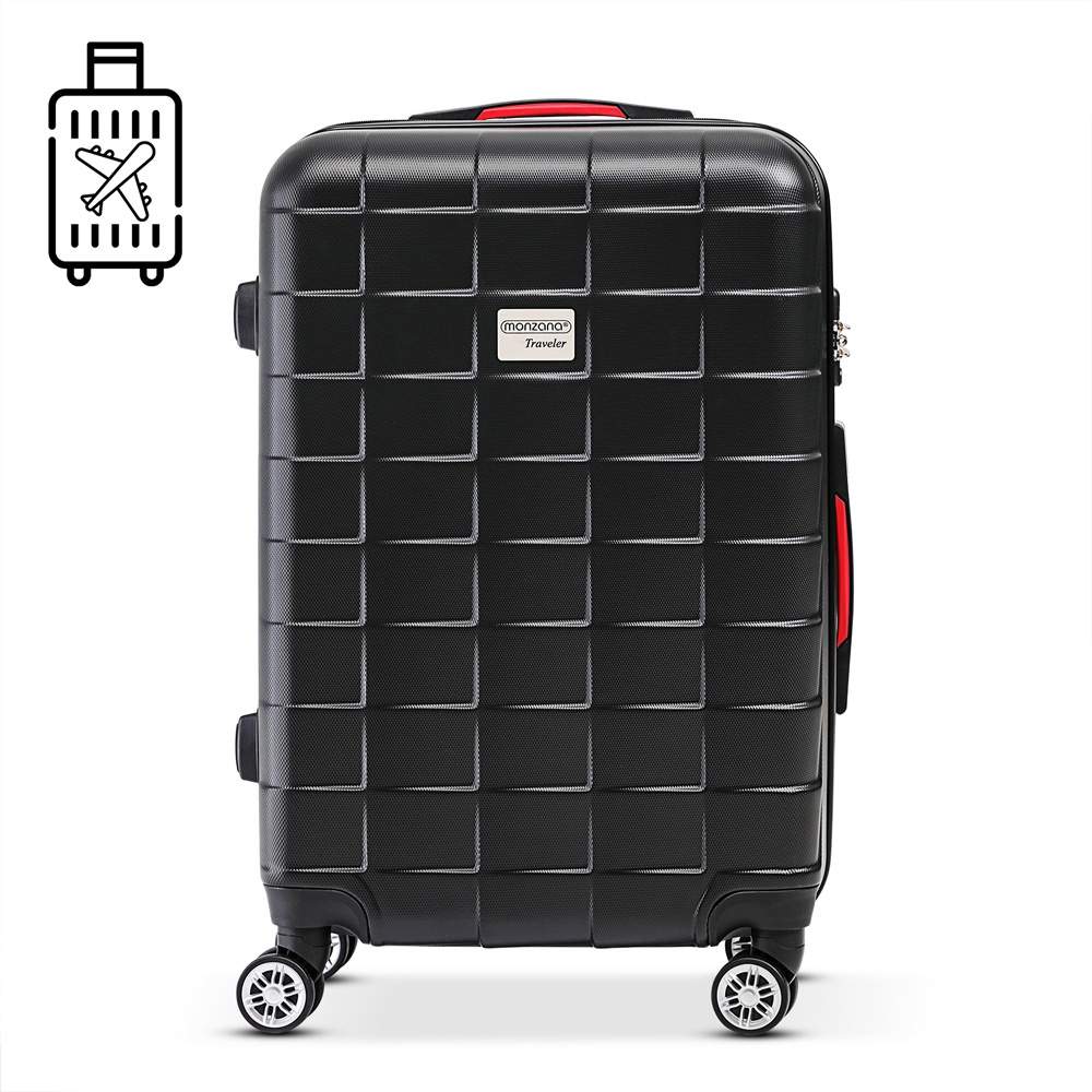 Hård kuffert, sort, 80L, 360 spinnerhjul