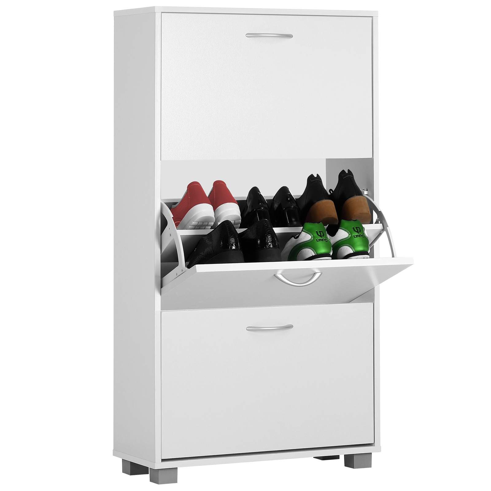 Skoskåp, Vitt, 3 Vikdörrar, Platsbesparande Design | Hem & Hobby | Pryloteket