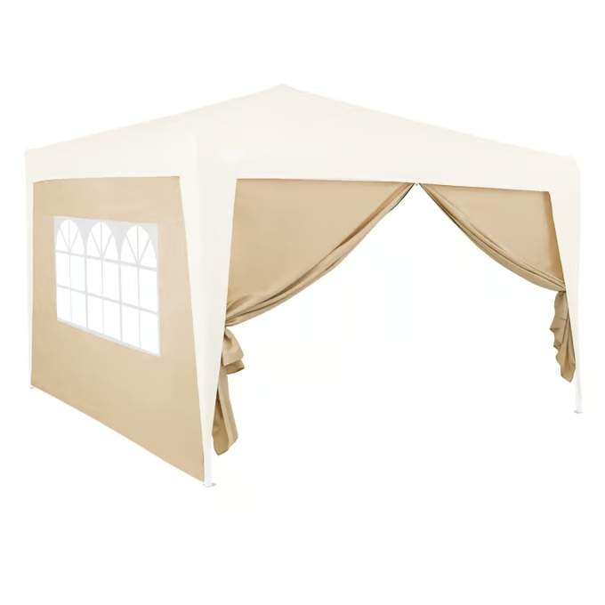 Sidepaneler til pavillon, 2-pak, beige, 3x2m, lynlåslukning