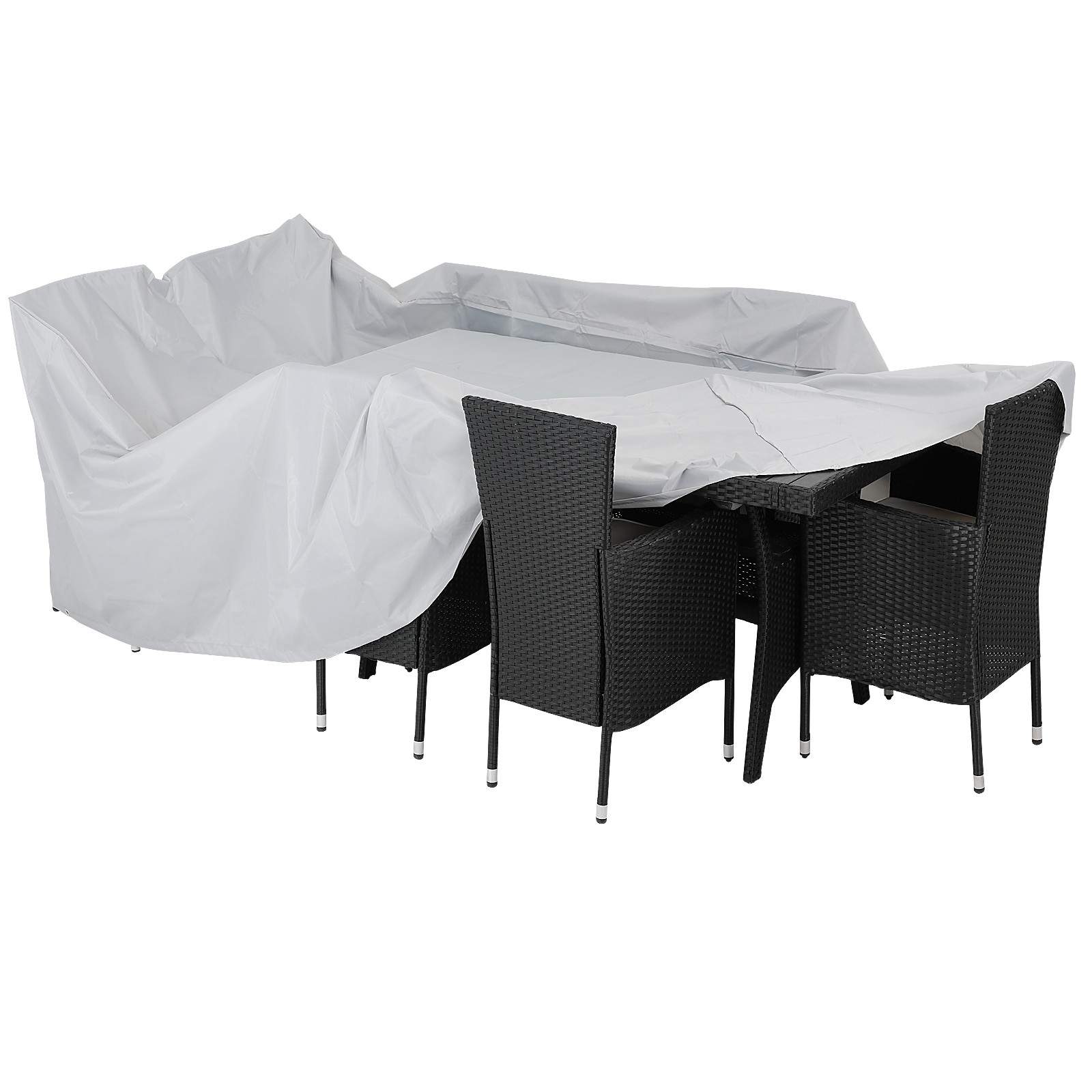 Överdrag till trädgårdsmatgrupp, grå 420D Oxford, 308x138x89cm | Hem & Hobby | Pryloteket