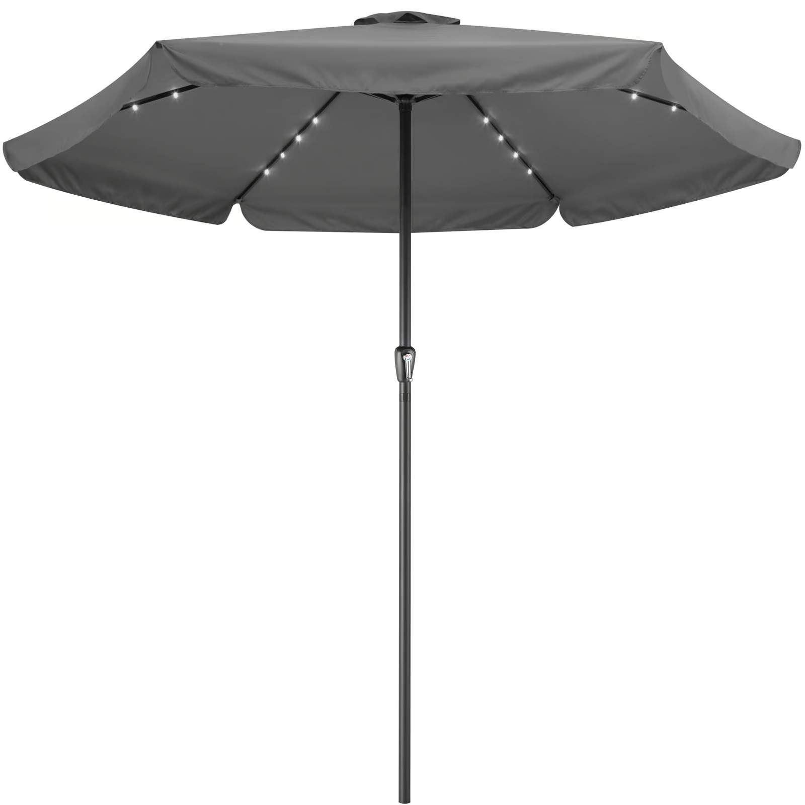 LED solparasoll, antracit, Ø330cm, 24 lysdioder, vevfunktion | Hem & Hobby | Pryloteket