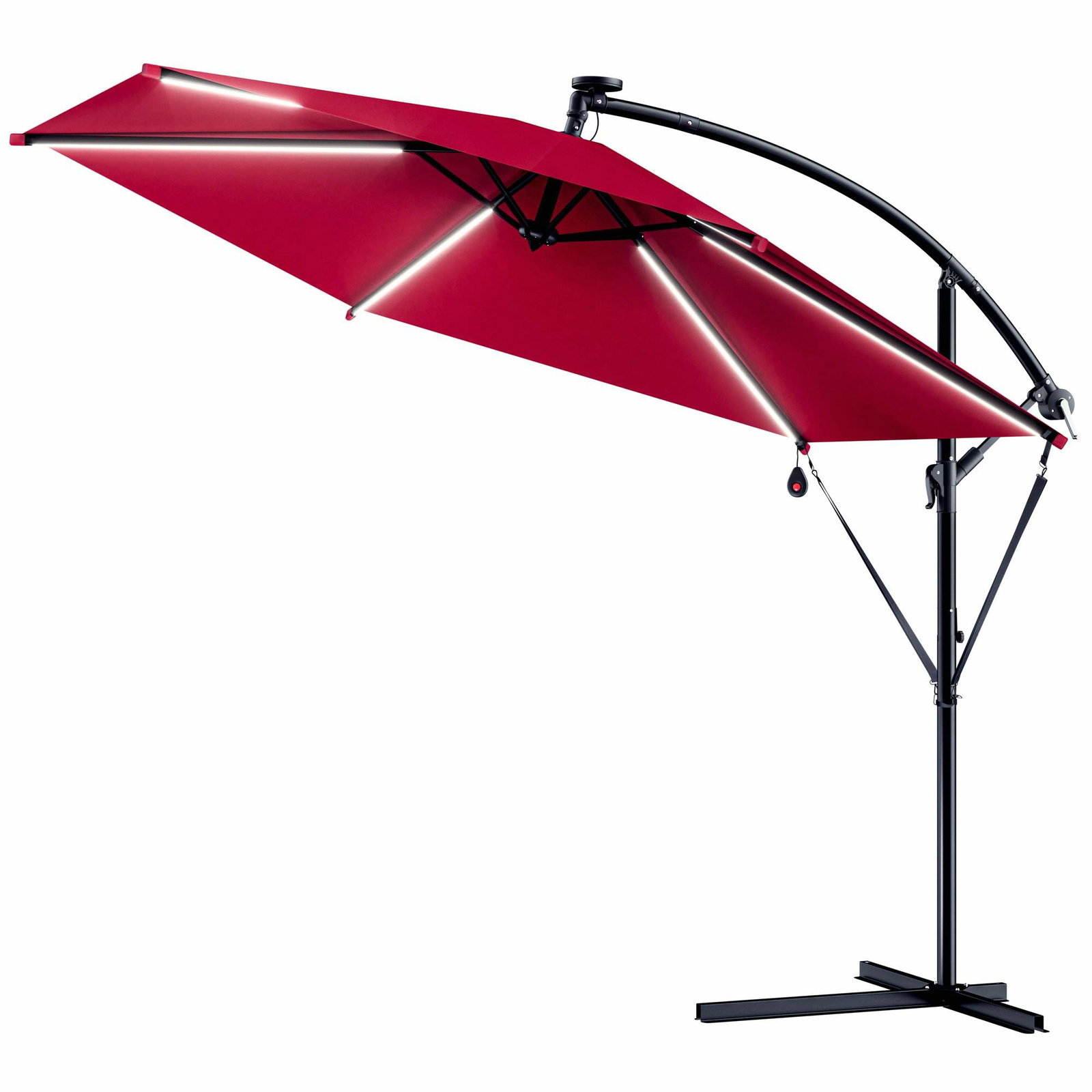 Solcellsparasoll, 3m, LED-lampor, UV-skydd | Hem & Hobby | Pryloteket