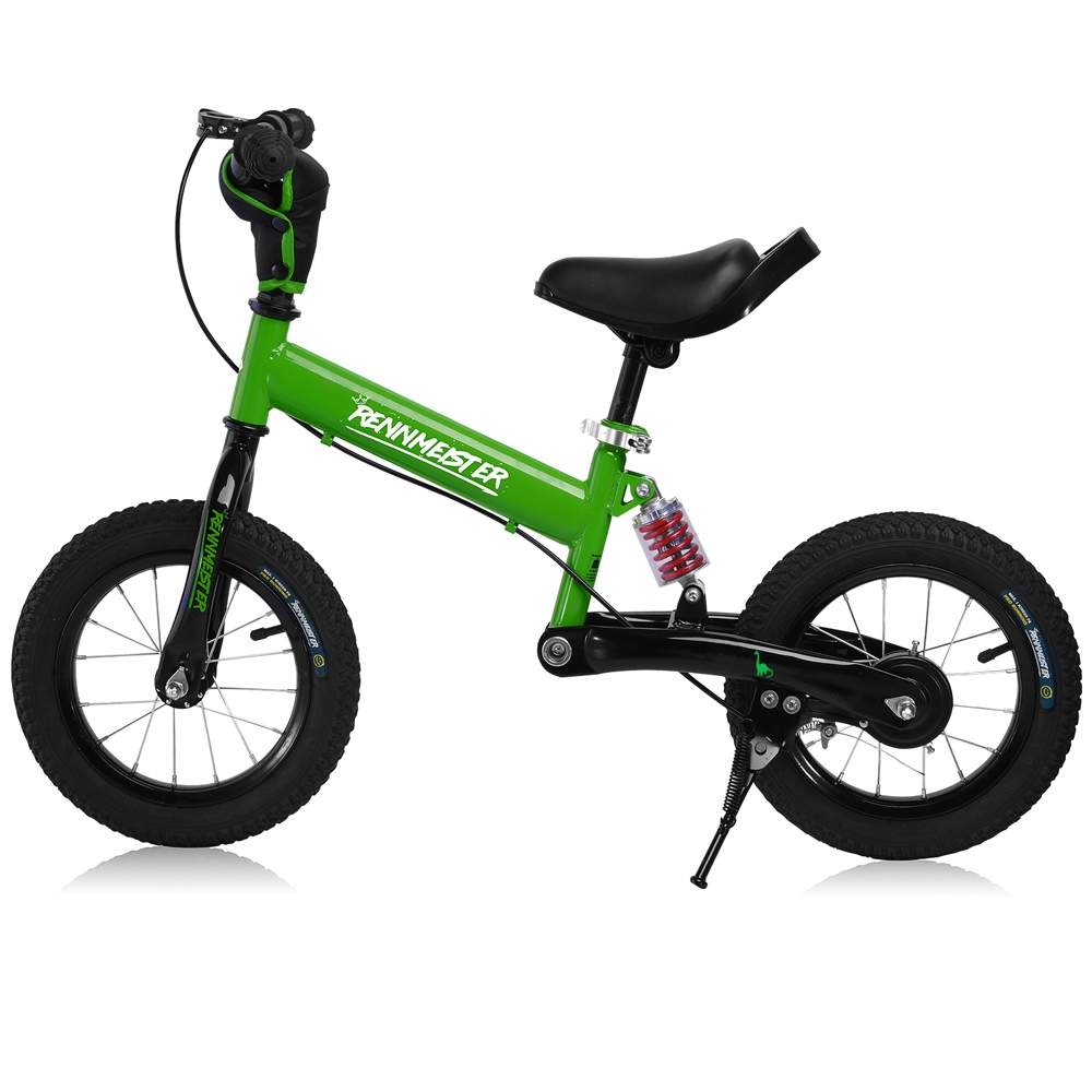 Balancecykel 12" Grøn – Stødsikker, Justerbart Sæde