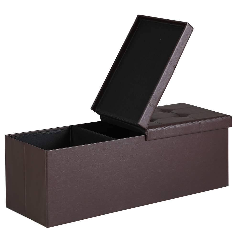 Hopfällbar förvaringsbänk – brun, 115x38x38cm, 100L kapacitet | Hem & Hobby | Pryloteket