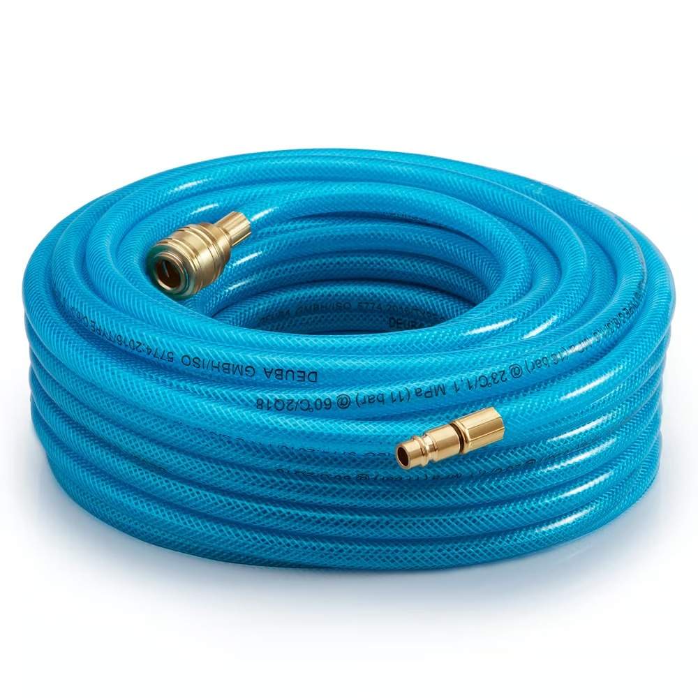 Trykluftslange, gummi, 15m, 15 bar, hurtigudløser