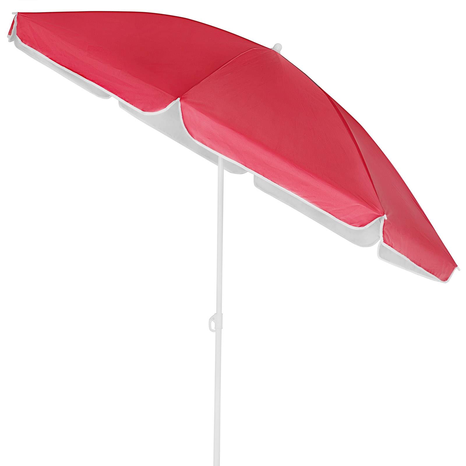 Rød 2m strandparasol, vippe- og højdejusterbar