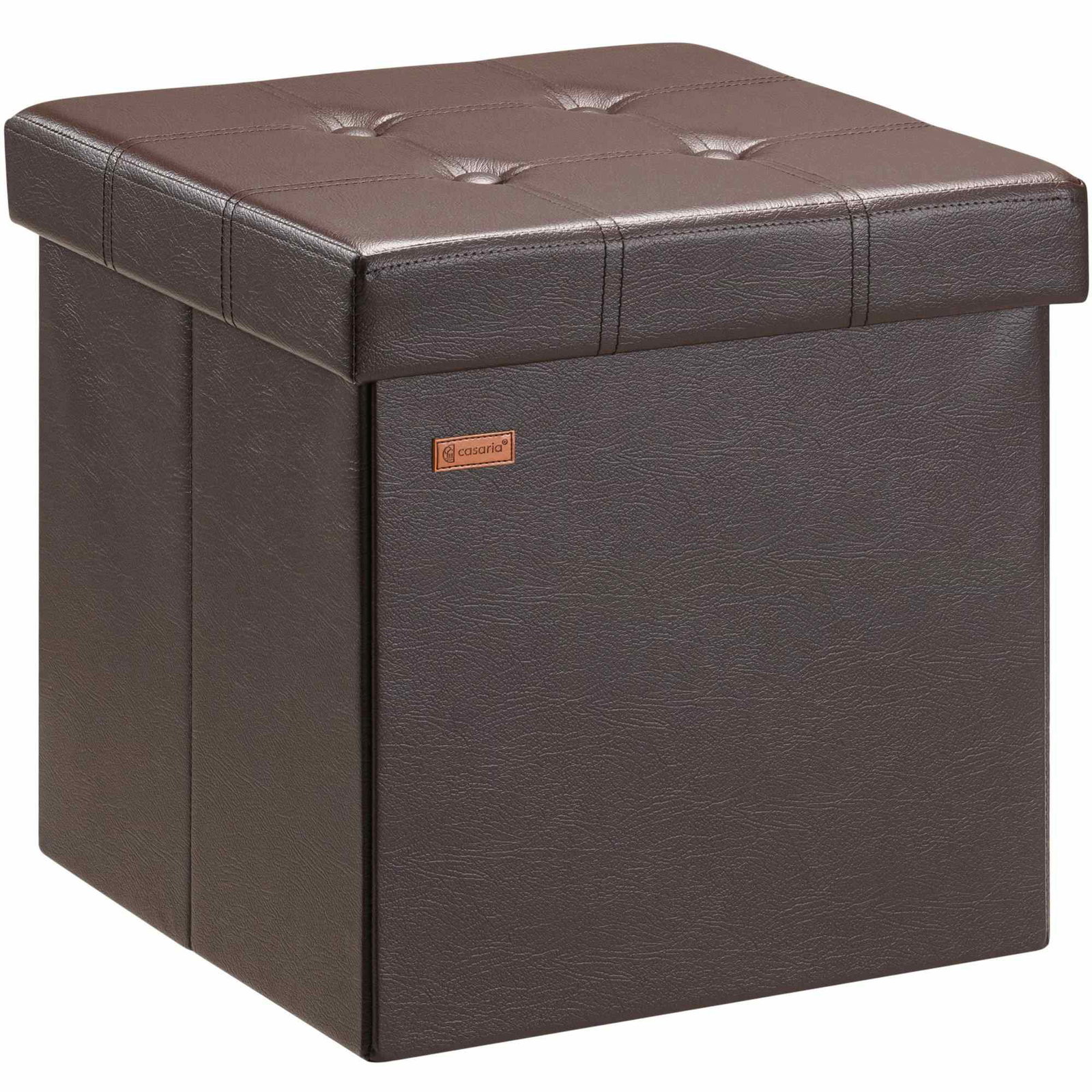 Hopfällbar förvaringsottoman med lock, brun, 40 liters kapacitet | Hem & Hobby | Pryloteket