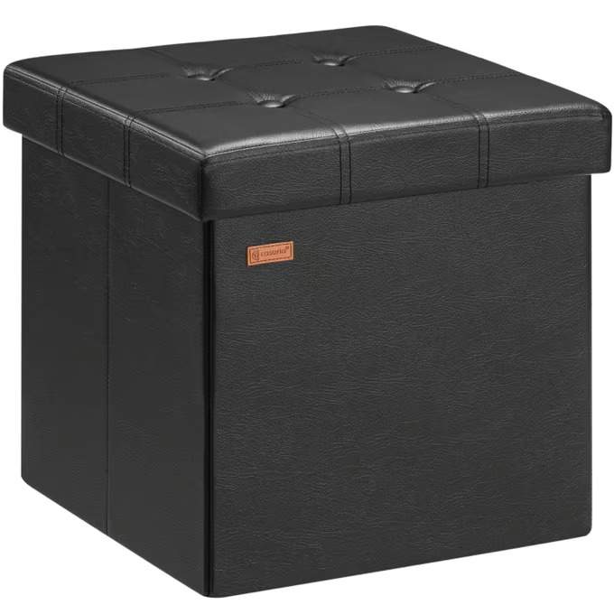 Sammenklappelig opbevaringsfodbold med låg – sort, 40 liters kapacitet