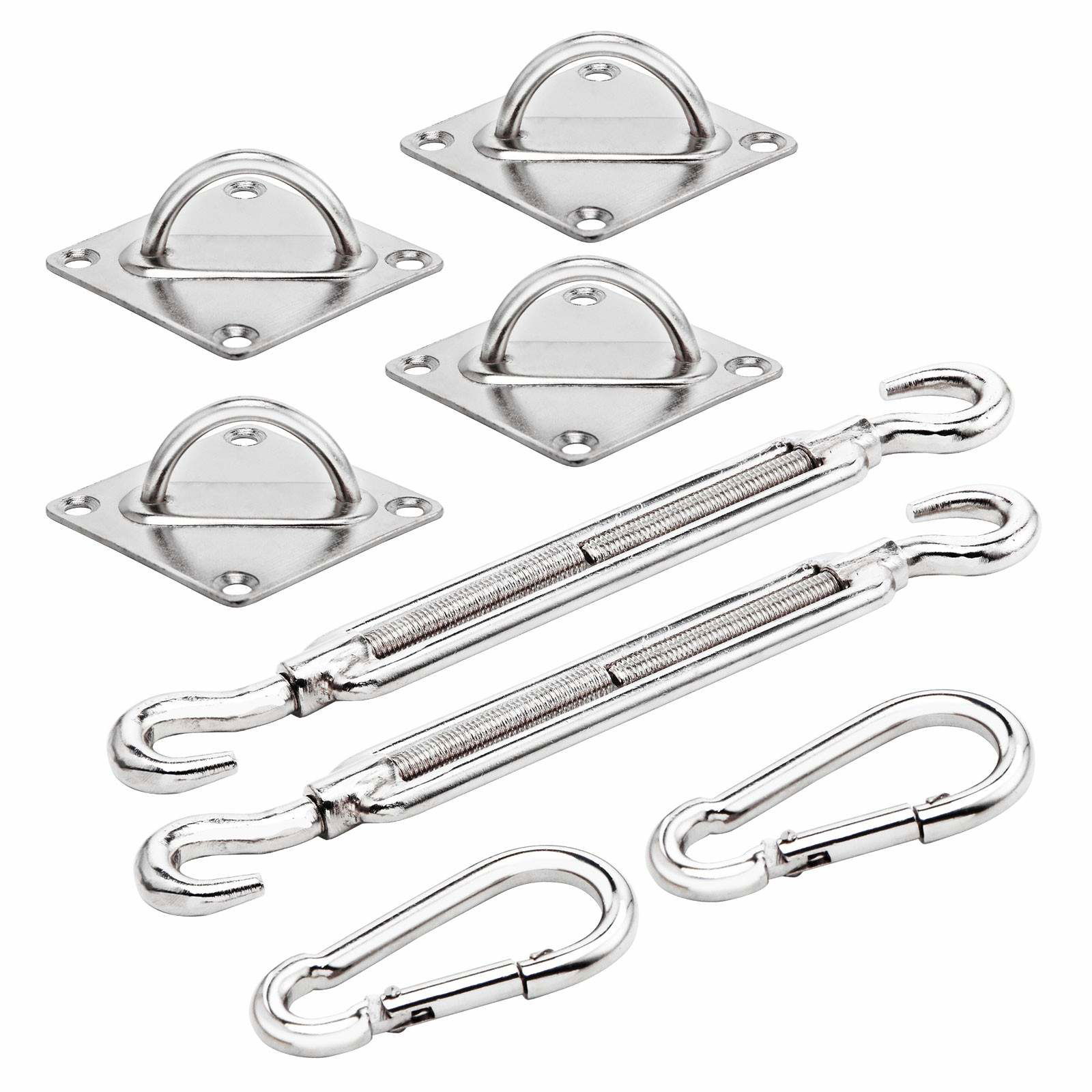 Solsejlsmonteringssæt, forkromet stål, sæt med 40 dele