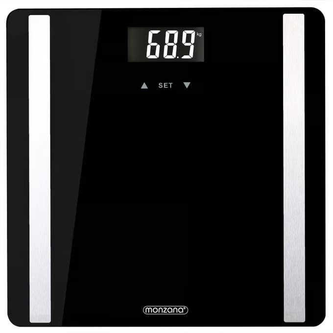 Digital kroppsfettvåg med BIA-sensor, svart, gräns 180 kg | Hem & Hobby | Pryloteket