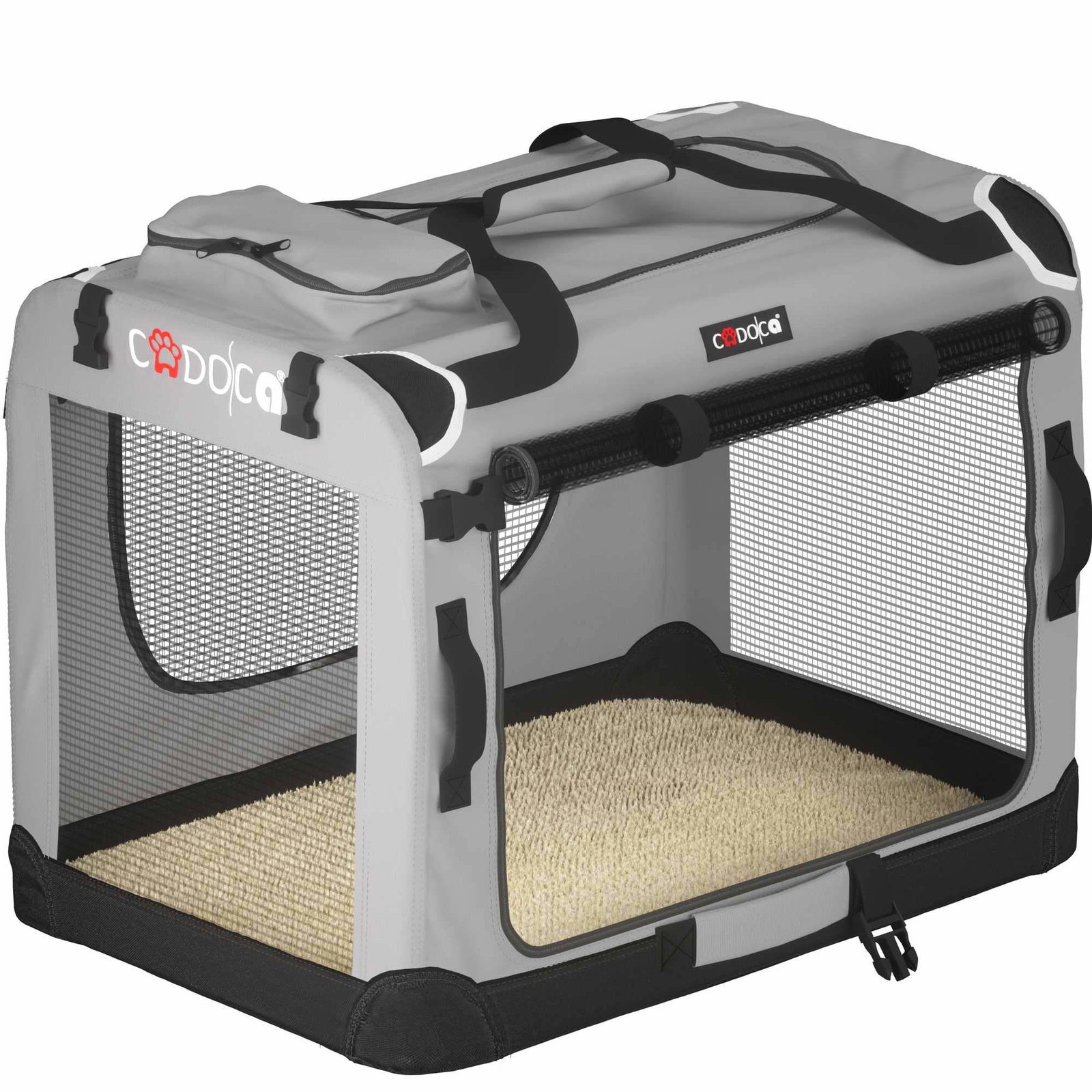 Hundbur, vikbart tyg, grå, medium 60x42x44cm | Hem & Hobby | Pryloteket