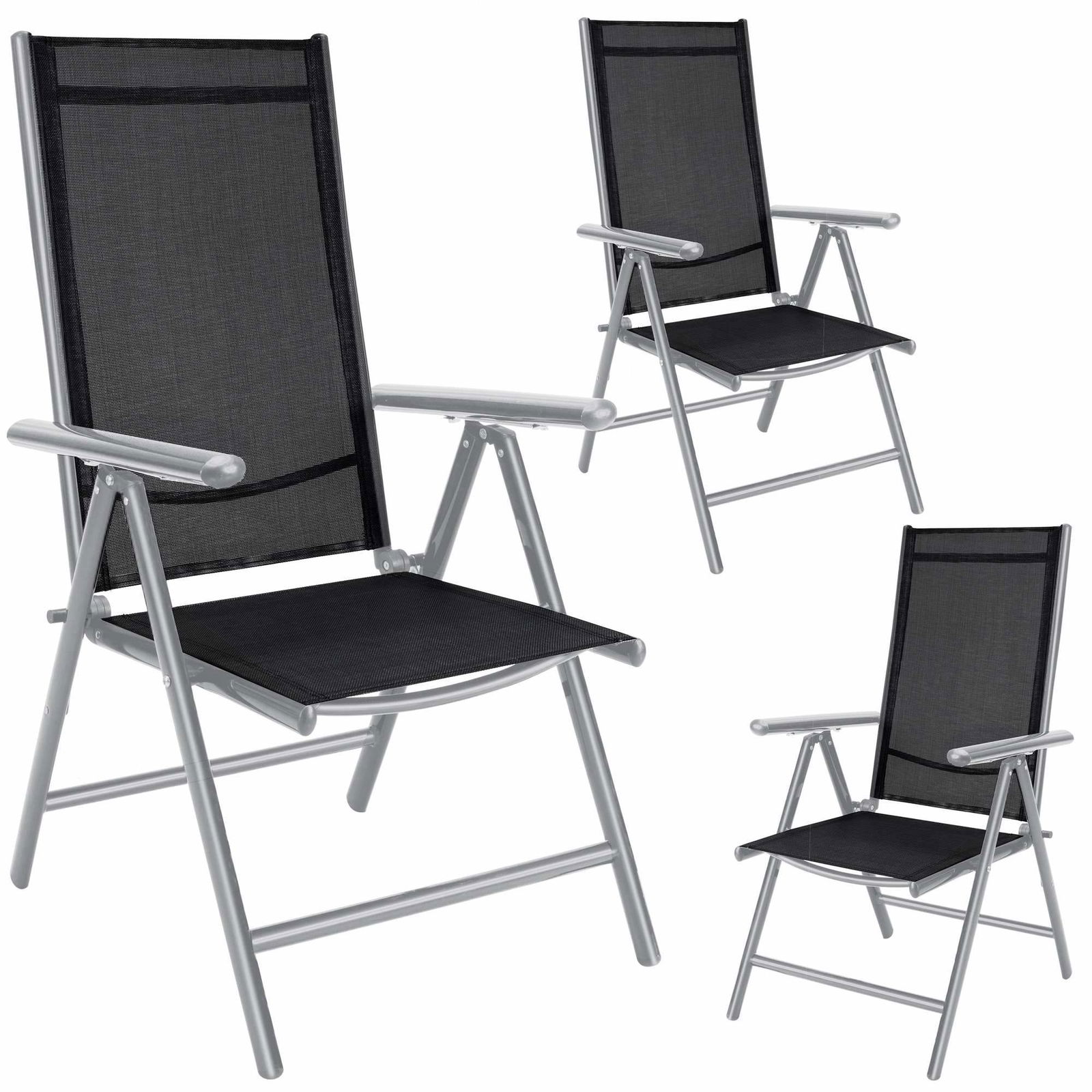 Puutarhatuoli Bern 3-osainen setti hopeanvärinen alumiini