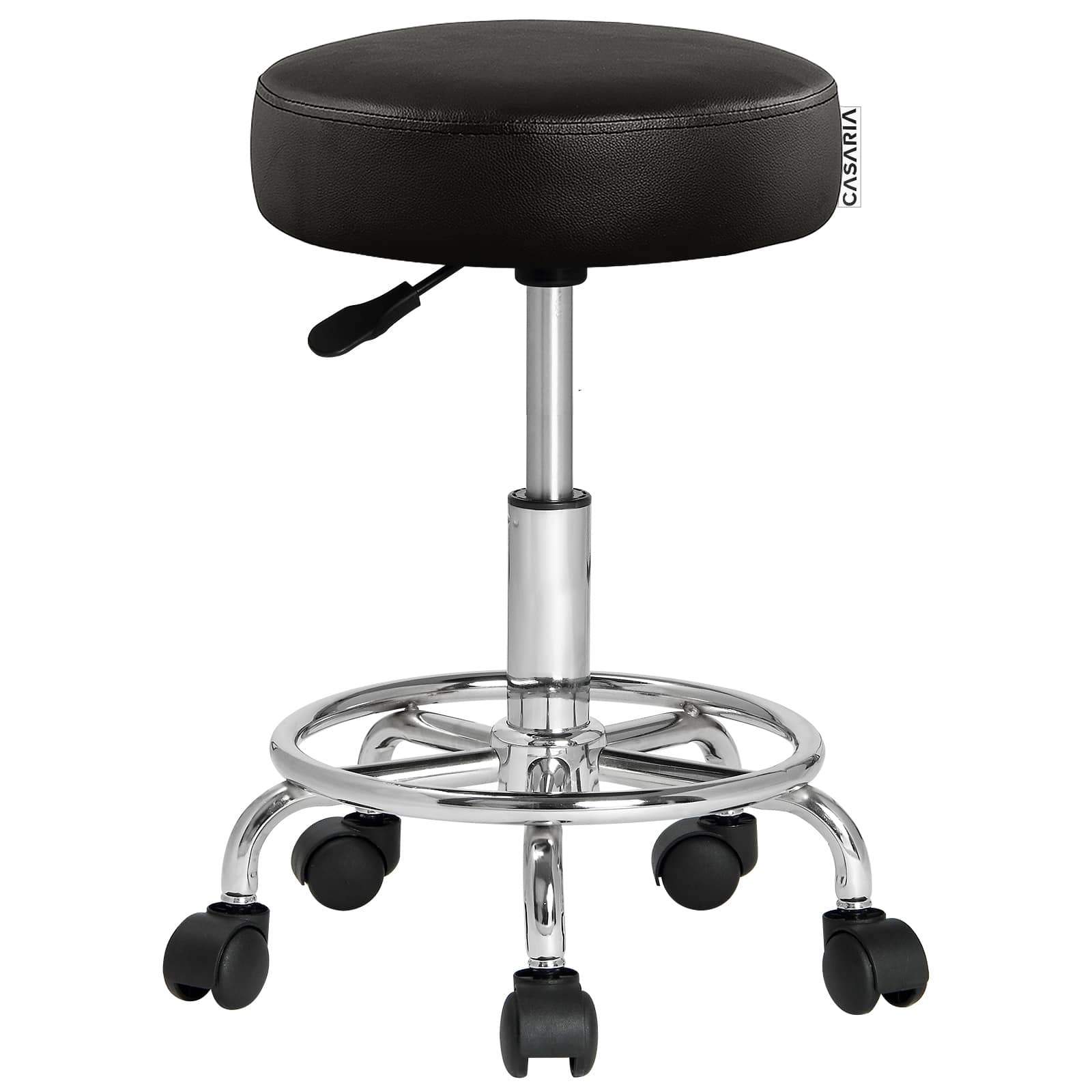 Svart vadderad snurrpall, justerbar höjd, 360 graders rotation | Hem & Hobby | Pryloteket