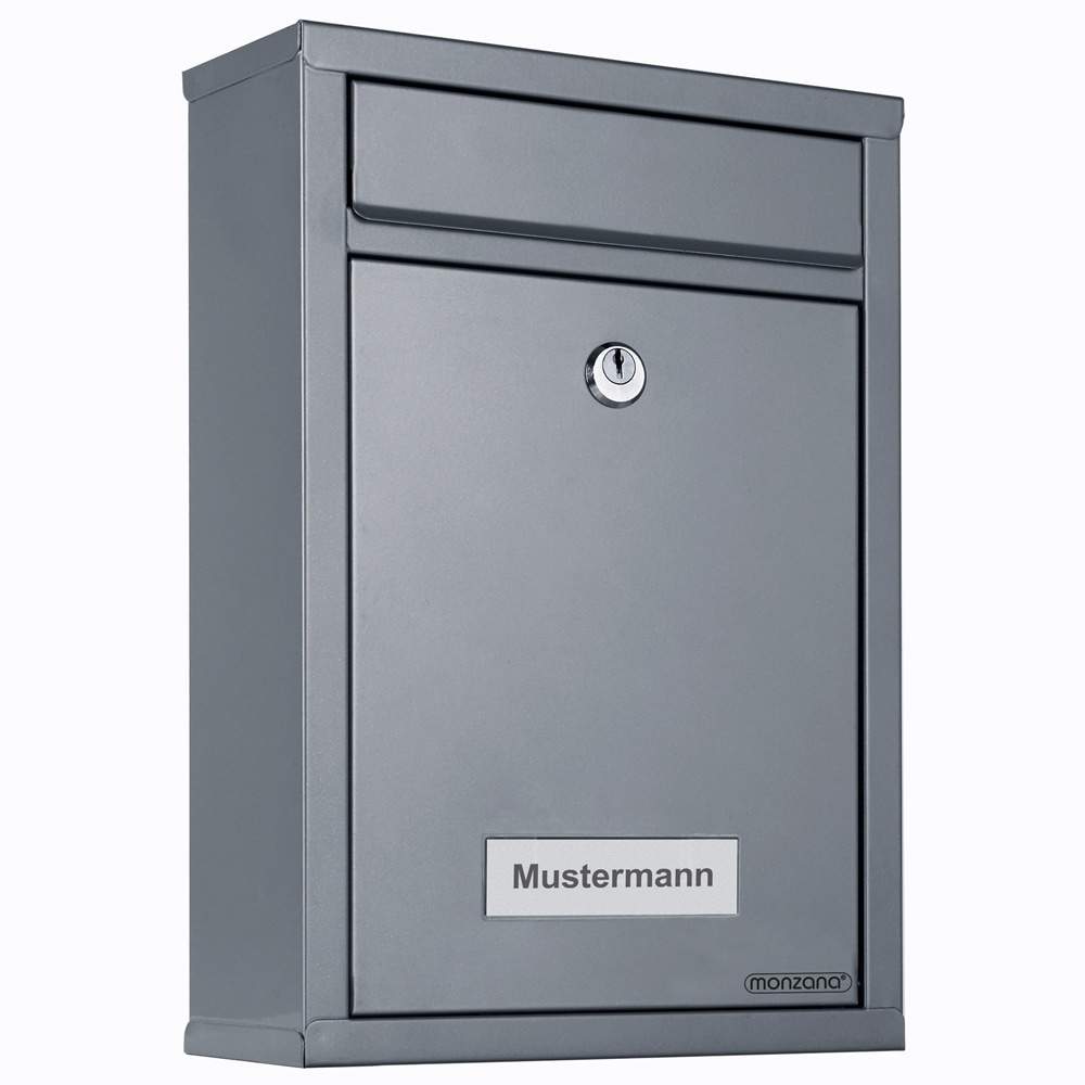Låsbar sølvstålpostkasse – 32x22x9cm, vejrbestandig